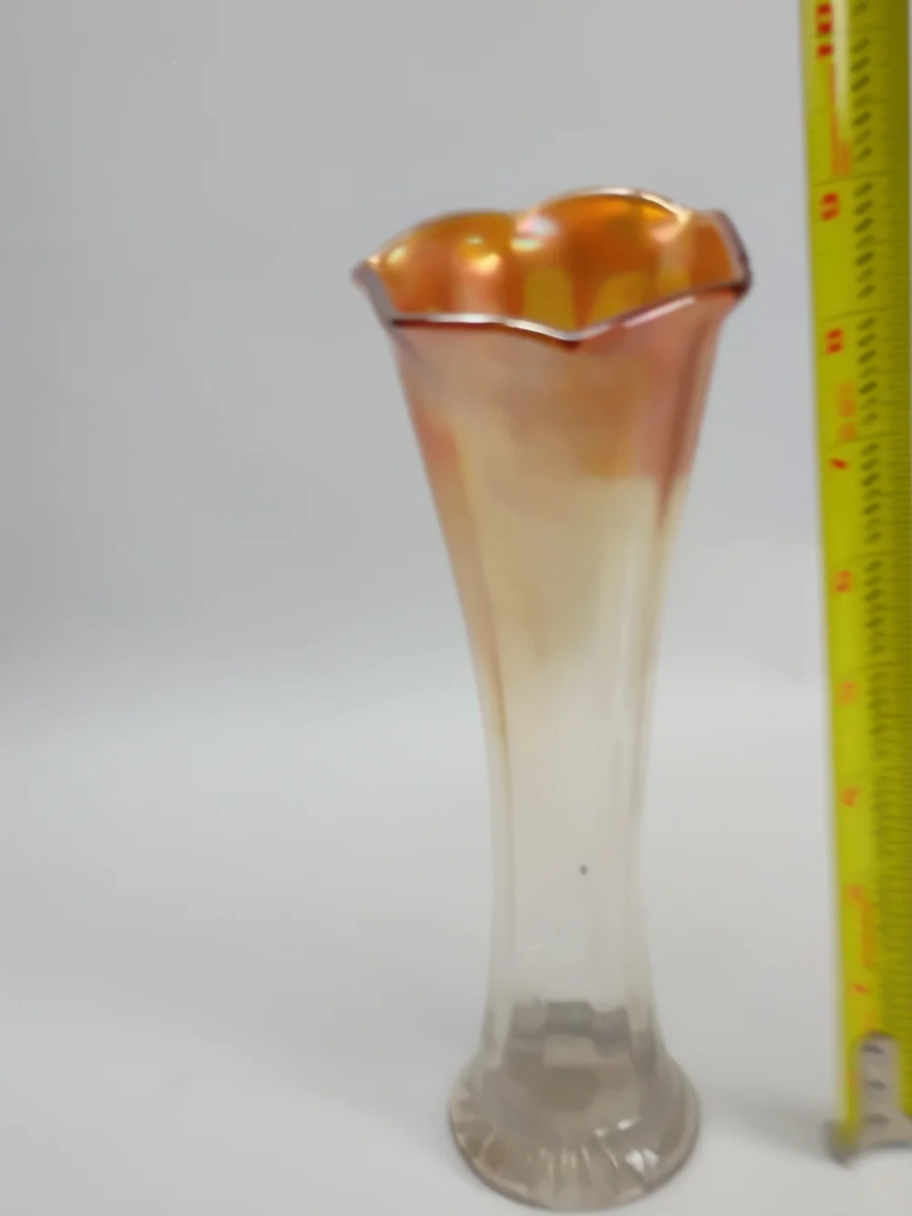 Iridescent Amber-Top Glass Bud Vase - Unbranded